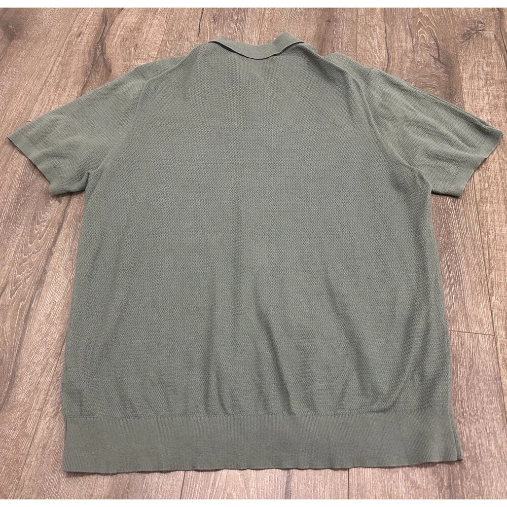 J Crew Knit Polo Shirt Men’s XL Green Short Sleeve Casual Brunch Beach CI774